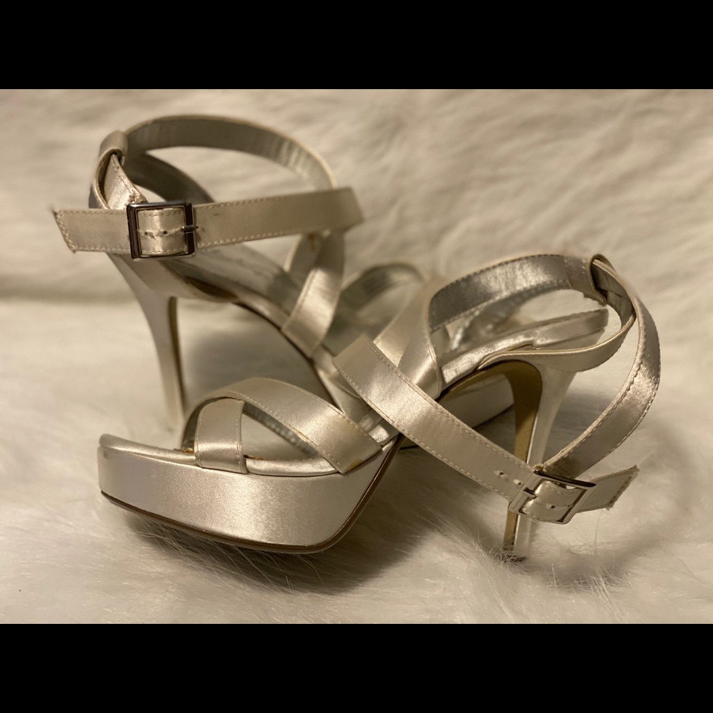 754 White Satin Shoes